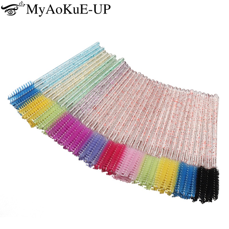 Micro Brush Applicator - 100/200pcs Crystal Eyelash Makeup Brush Eyelashes
