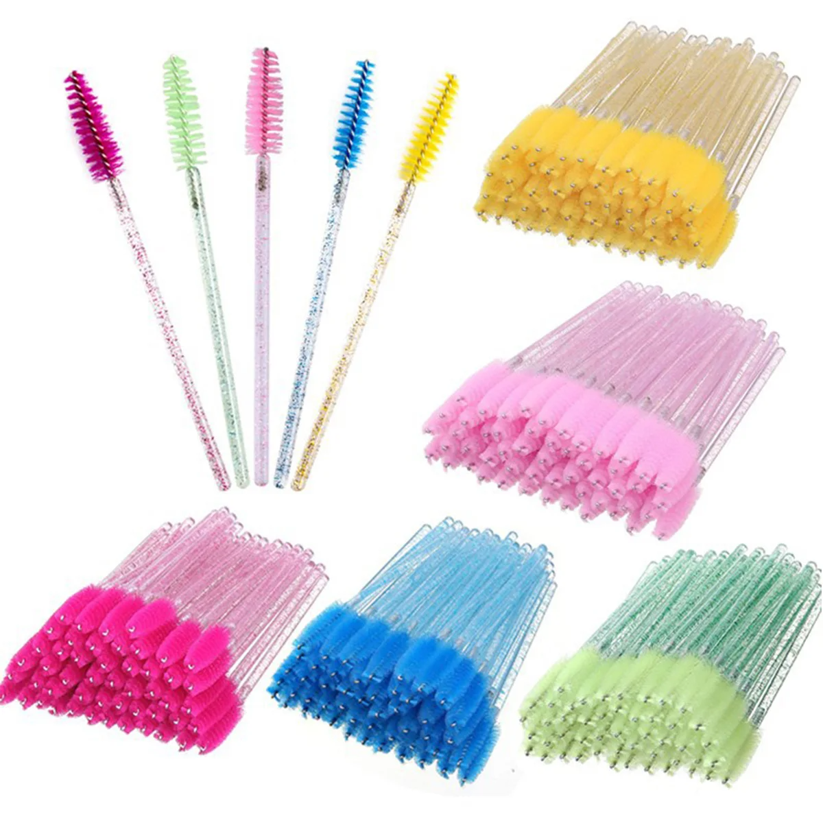 50pcs Eyelash Brushes Mascara  - Micro Brush Applicator ulasan dan harga