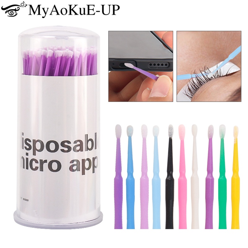 100pcs Disposable Eyelash Brus - Micro Brush Applicator ulasan dan harga